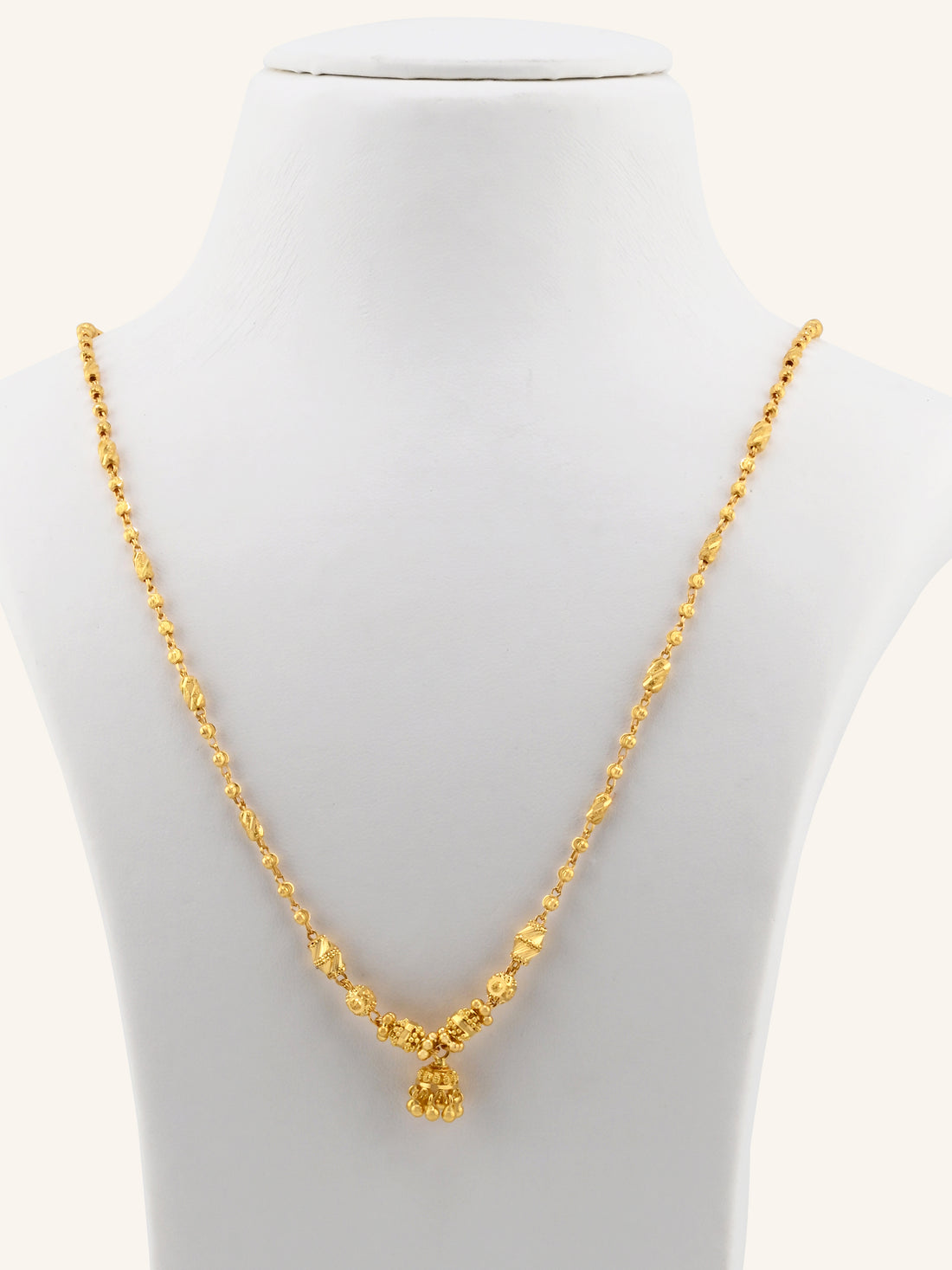 22ct Gold Jhumki Ball Mala Fancy Chain