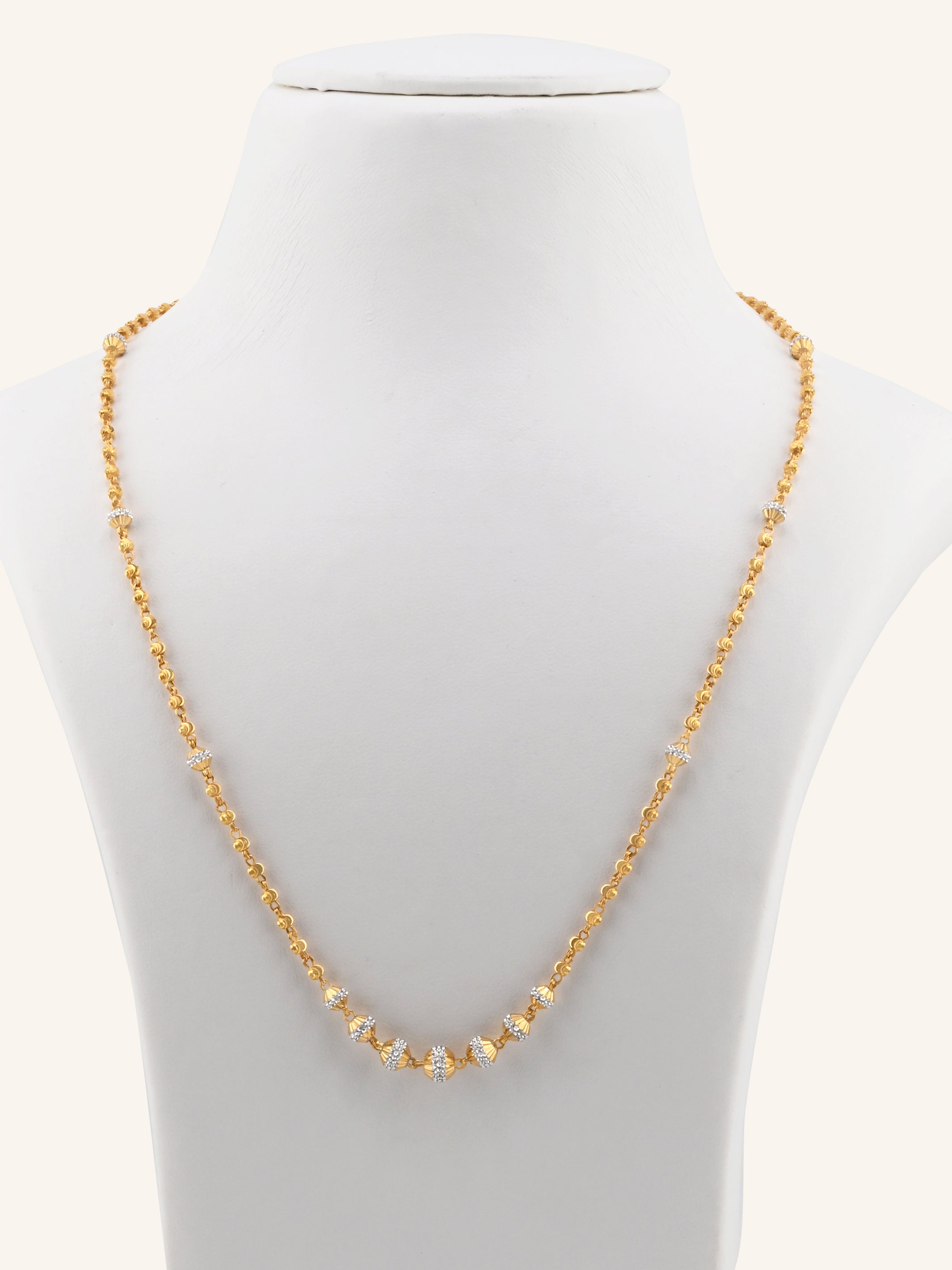 22ct Gold Two Tone Ball Chain