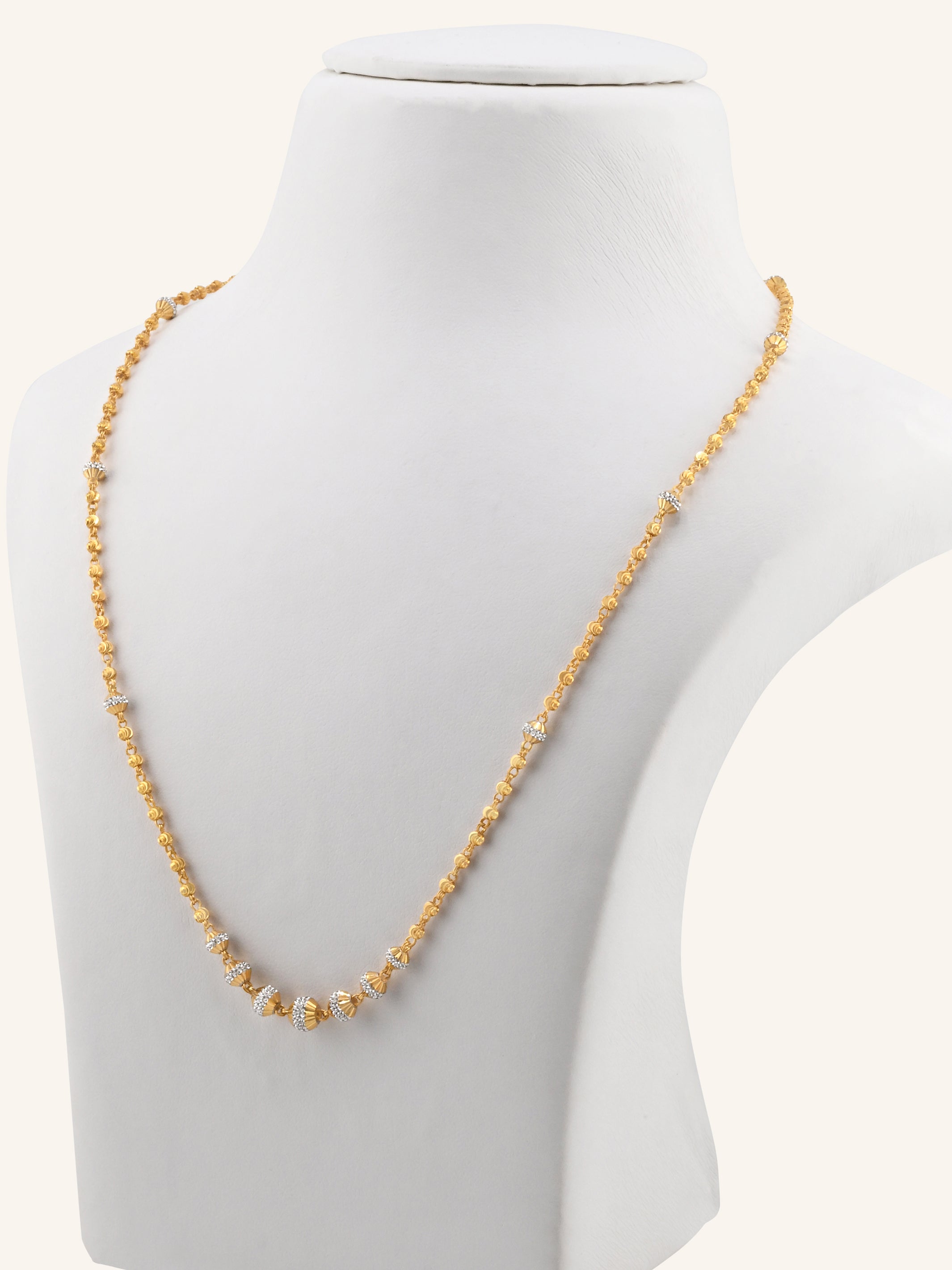 22ct Gold Two Tone Ball Chain