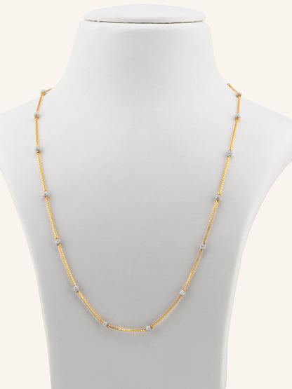 22ct Gold Two Tone Ball Chain - 50 cm