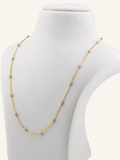22ct Gold Two Tone Ball Chain - 50 cm