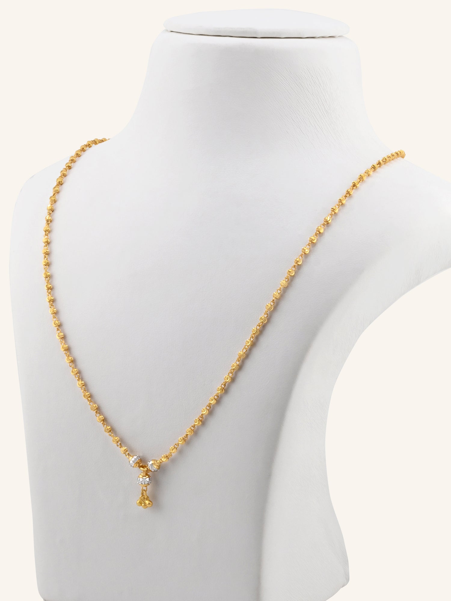 22ct Gold Two Tone Ball Chain