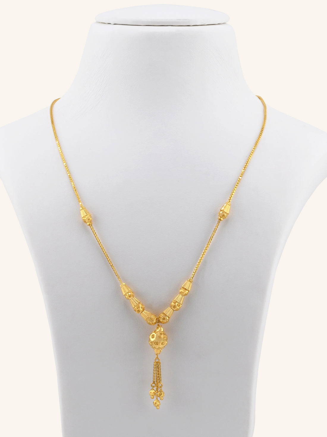 22ct Gold Ball Mala Fancy Chain