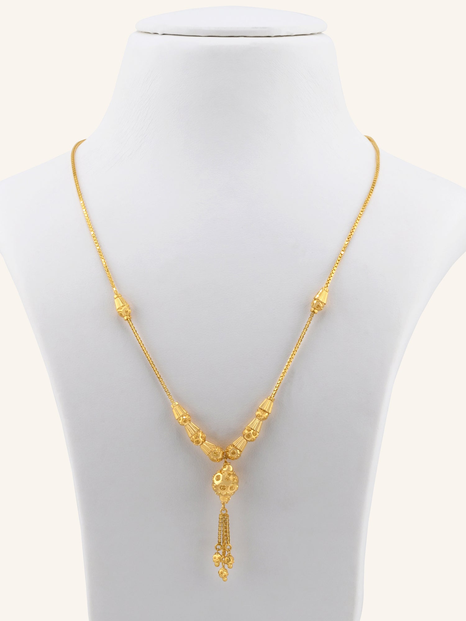 22ct Gold Ball Mala Fancy Chain