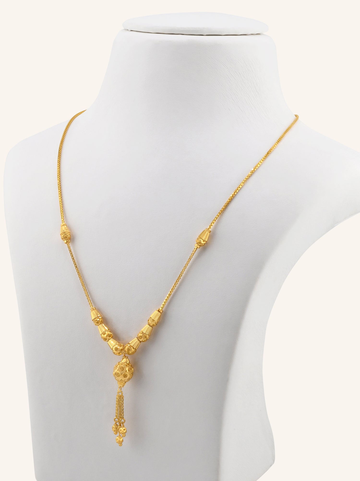 22ct Gold Ball Mala Fancy Chain