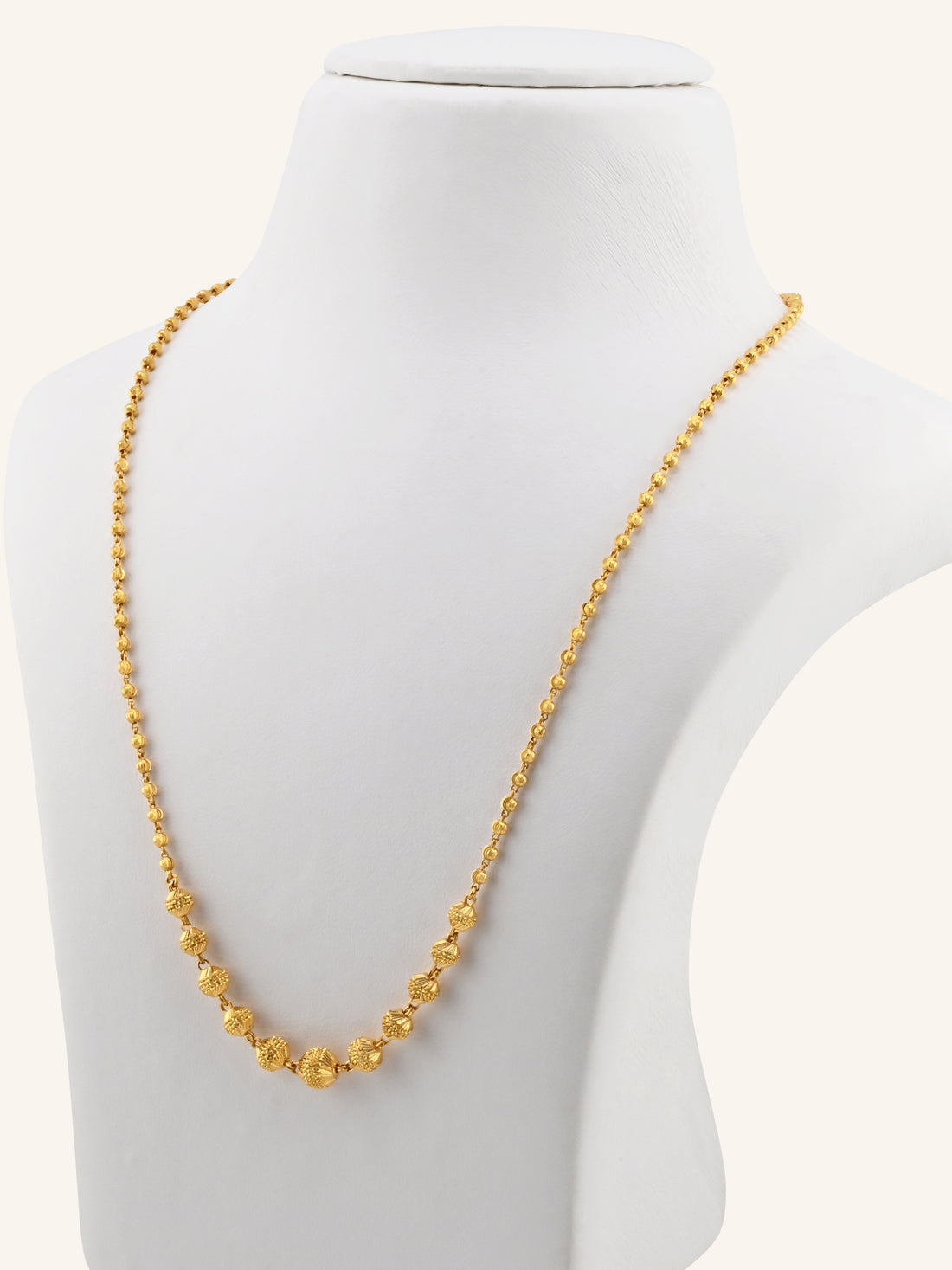 22ct Gold Ball Mala Fancy Chain
