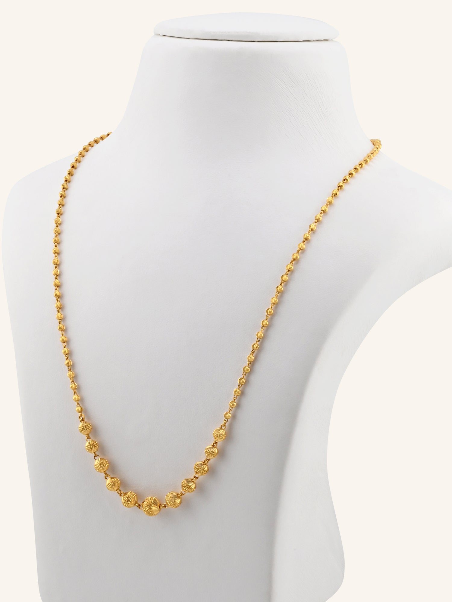 22ct Gold Ball Mala Fancy Chain