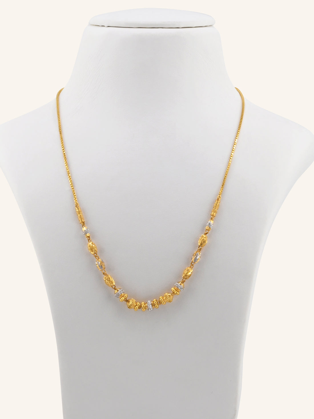 22ct Gold Two Tone Ball Chain