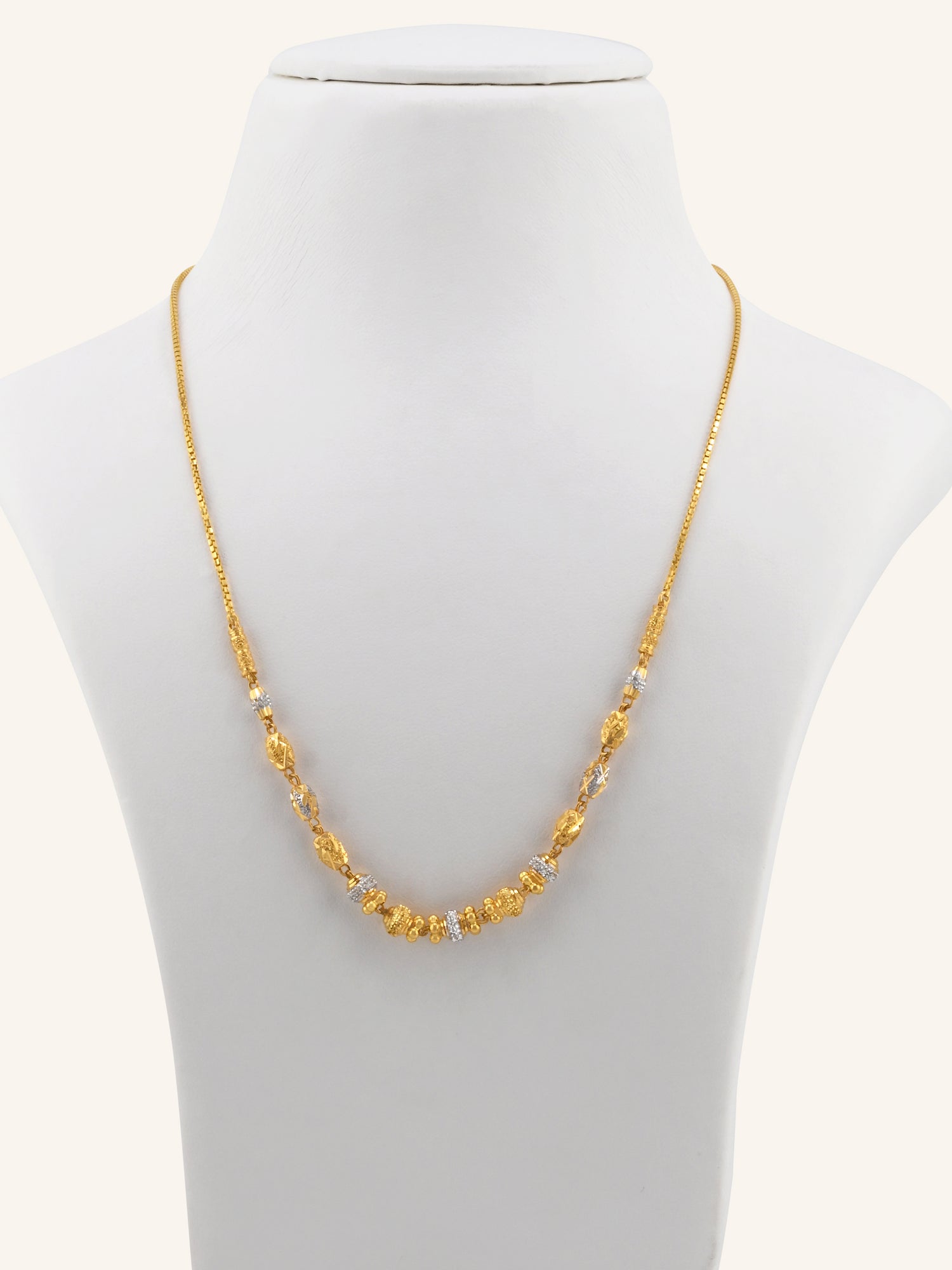 22ct Gold Two Tone Ball Chain