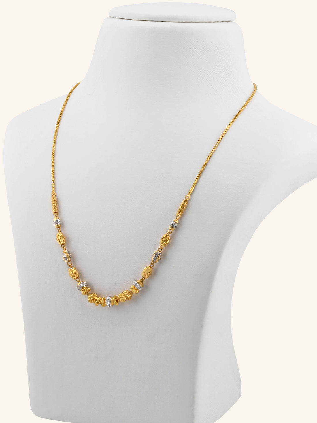 22ct Gold Two Tone Ball Chain