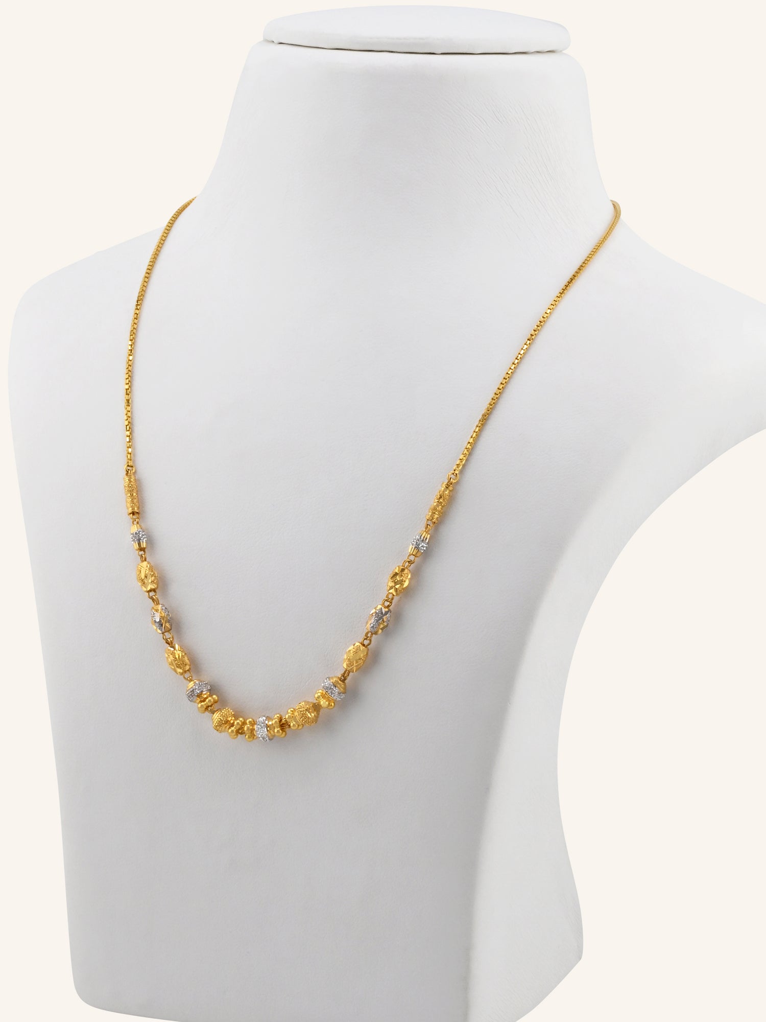 22ct Gold Two Tone Ball Chain