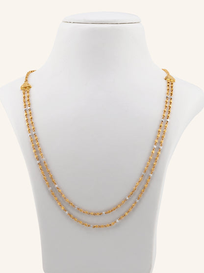 22ct Gold Two Layer Two Tone Ball Chain