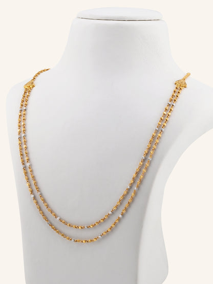22ct Gold Two Layer Two Tone Ball Chain