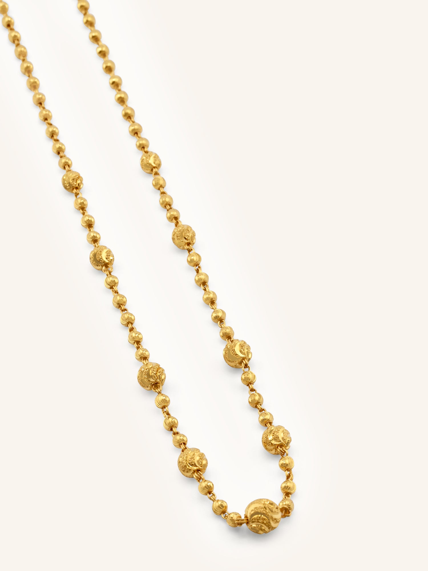 22ct Gold Ball Mala Fancy Chain
