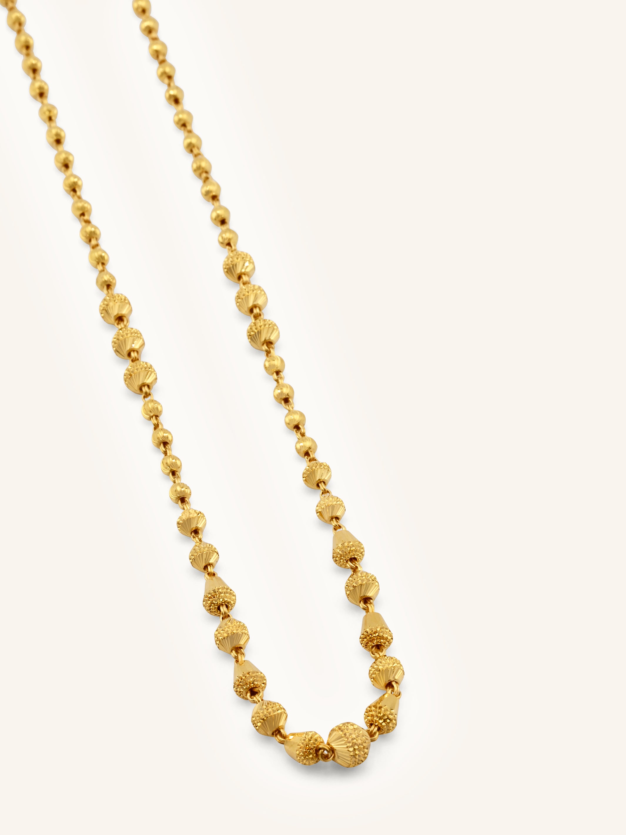 22ct Gold Ball Mala Fancy Chain