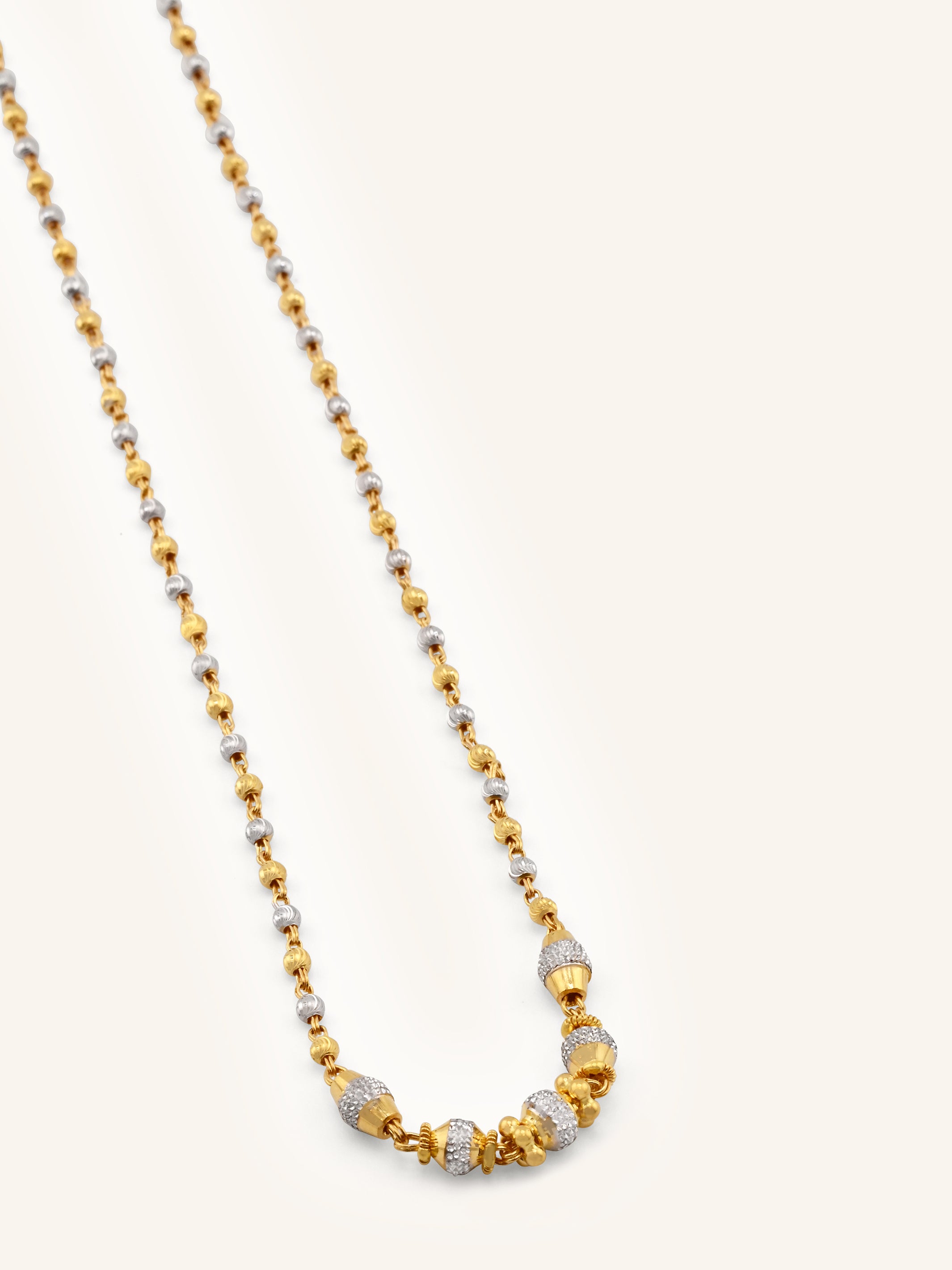 22ct Gold Two Tone Ball Chain