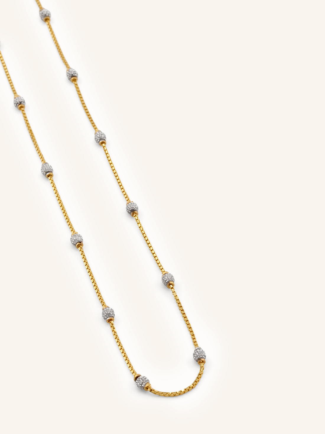 22ct Gold Two Tone Ball Chain - 50 cm