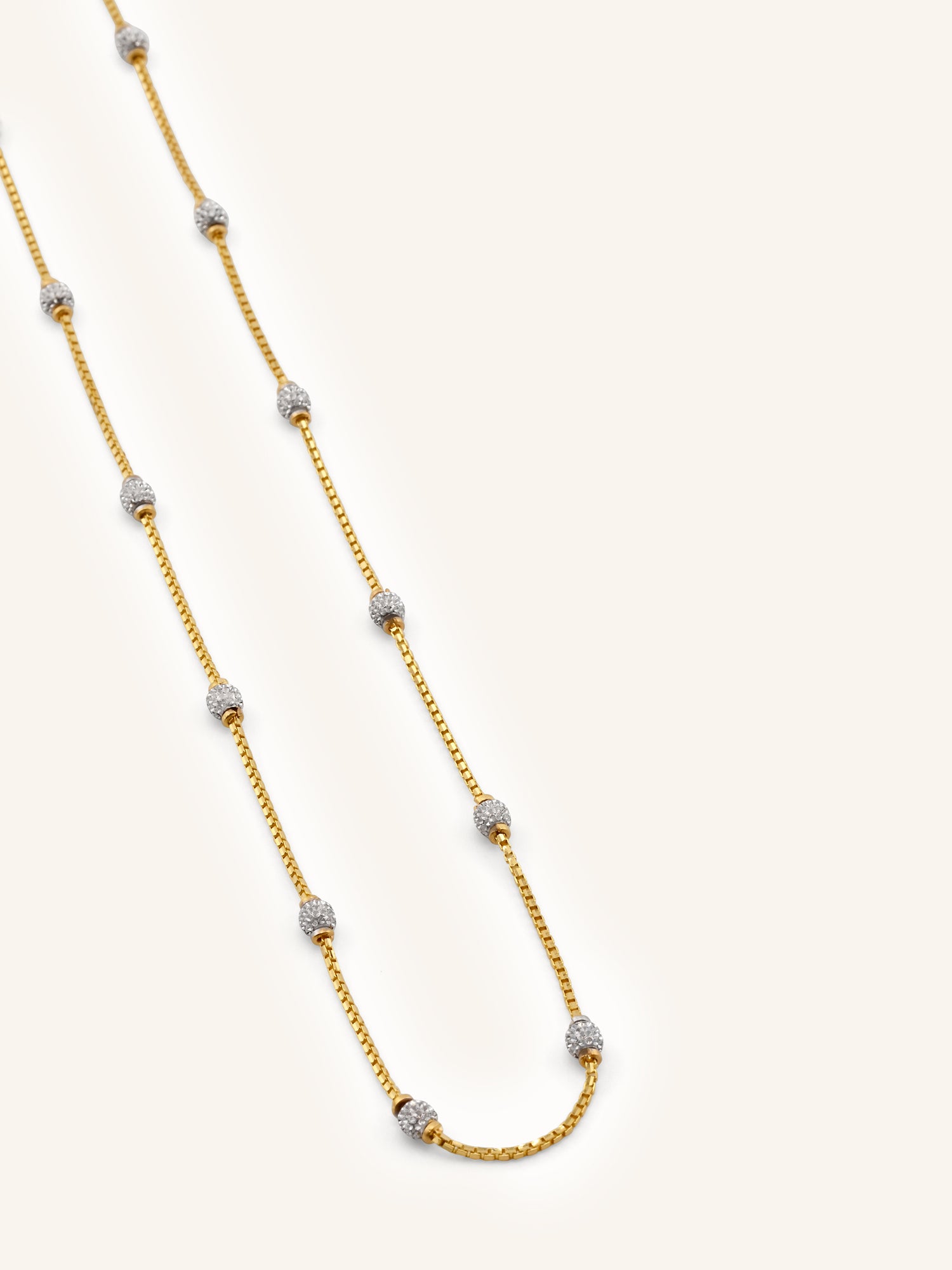 22ct Gold Two Tone Ball Chain - 50 cm