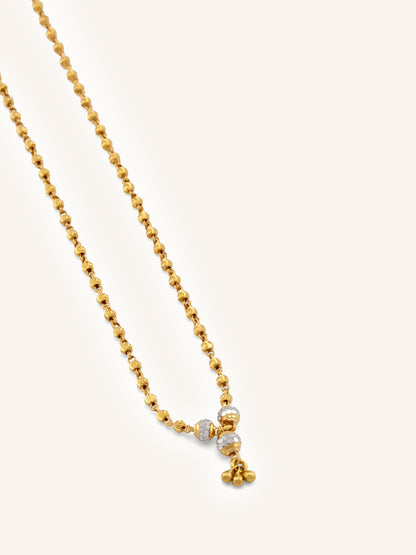 22ct Gold Two Tone Ball Chain