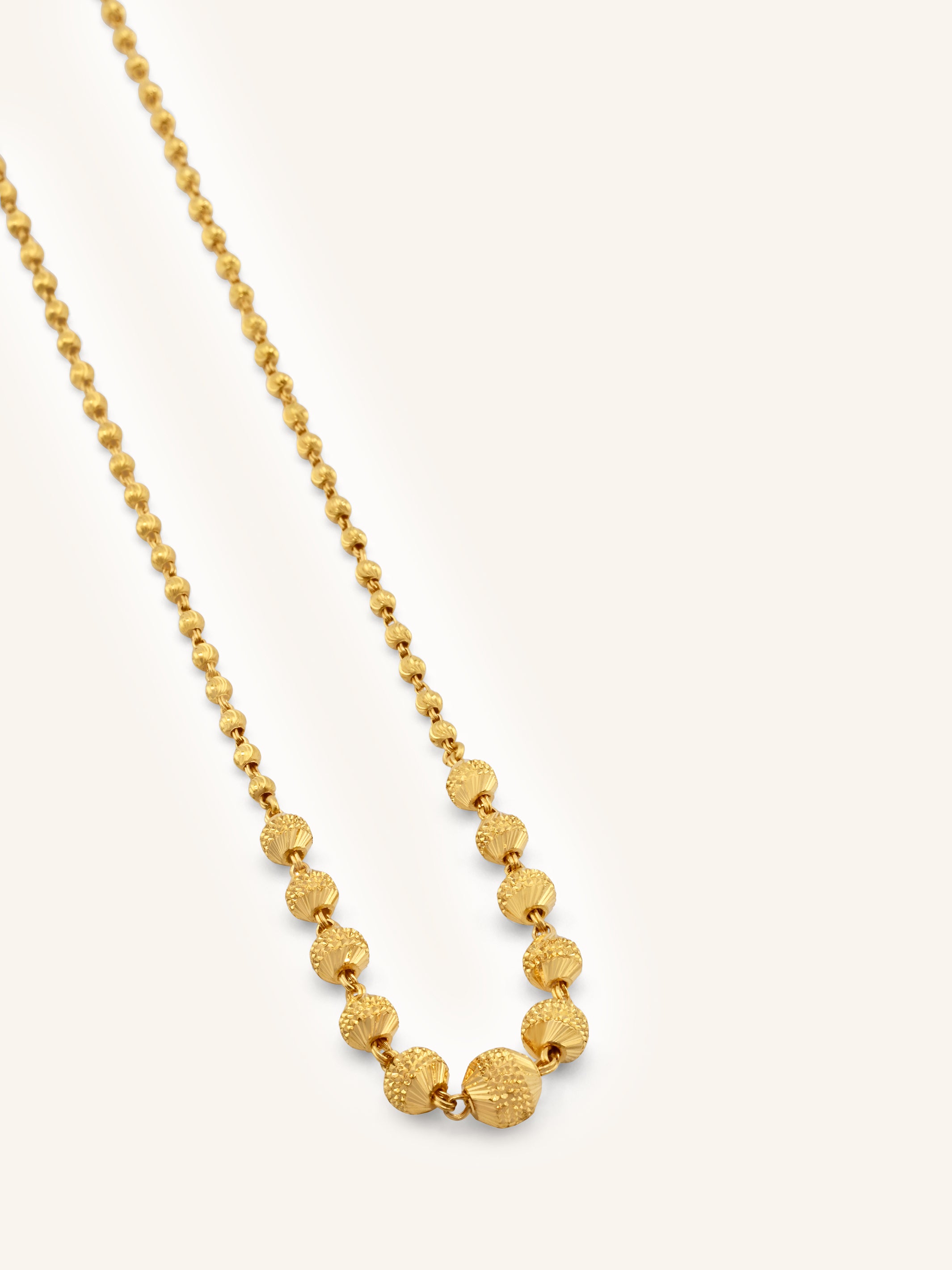 22ct Gold Ball Mala Fancy Chain