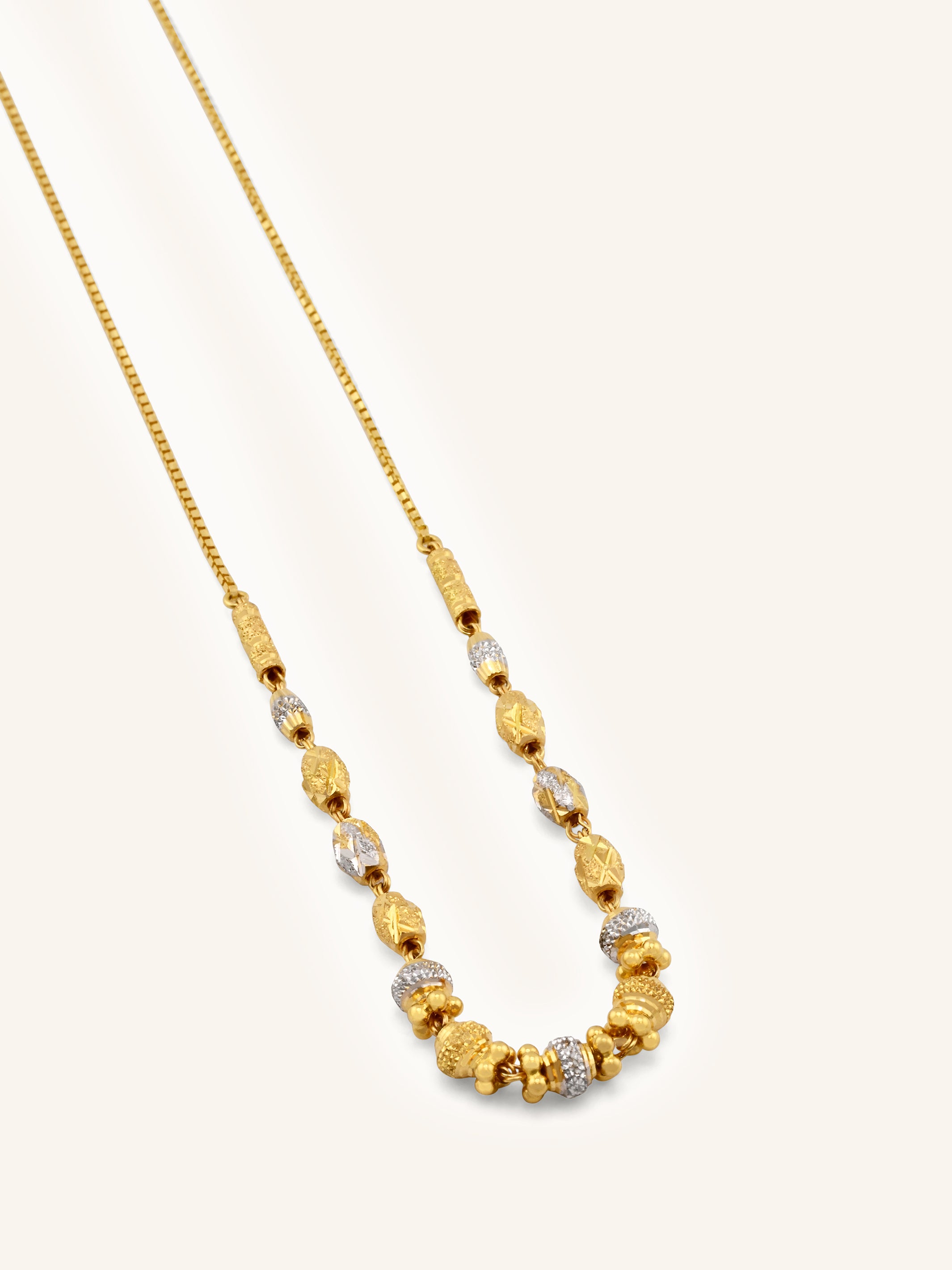 22ct Gold Two Tone Ball Chain