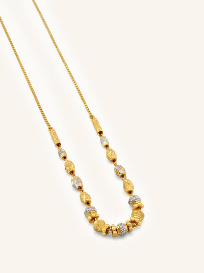 22ct Gold Two Tone Ball Chain