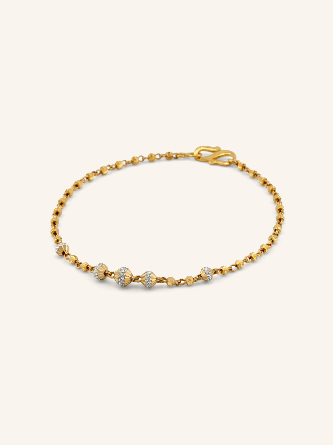22ct Gold Two Tone Ball Bracelet