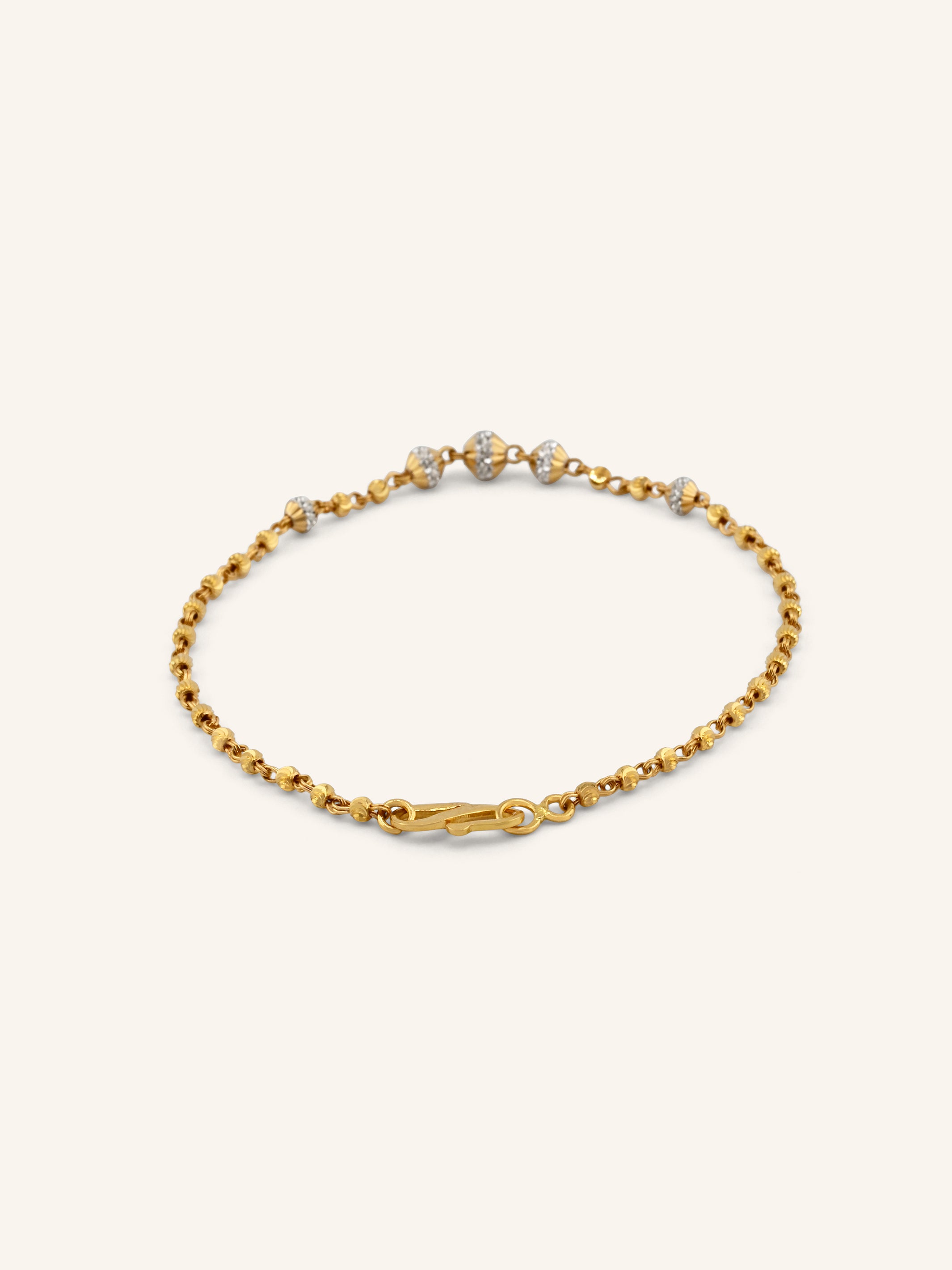 22ct Gold Two Tone Ball Bracelet