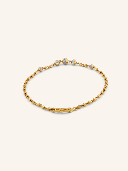 22ct Gold Two Tone Ball Bracelet