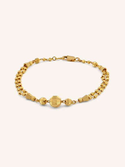 22ct Gold Two Row Ball Bracelet
