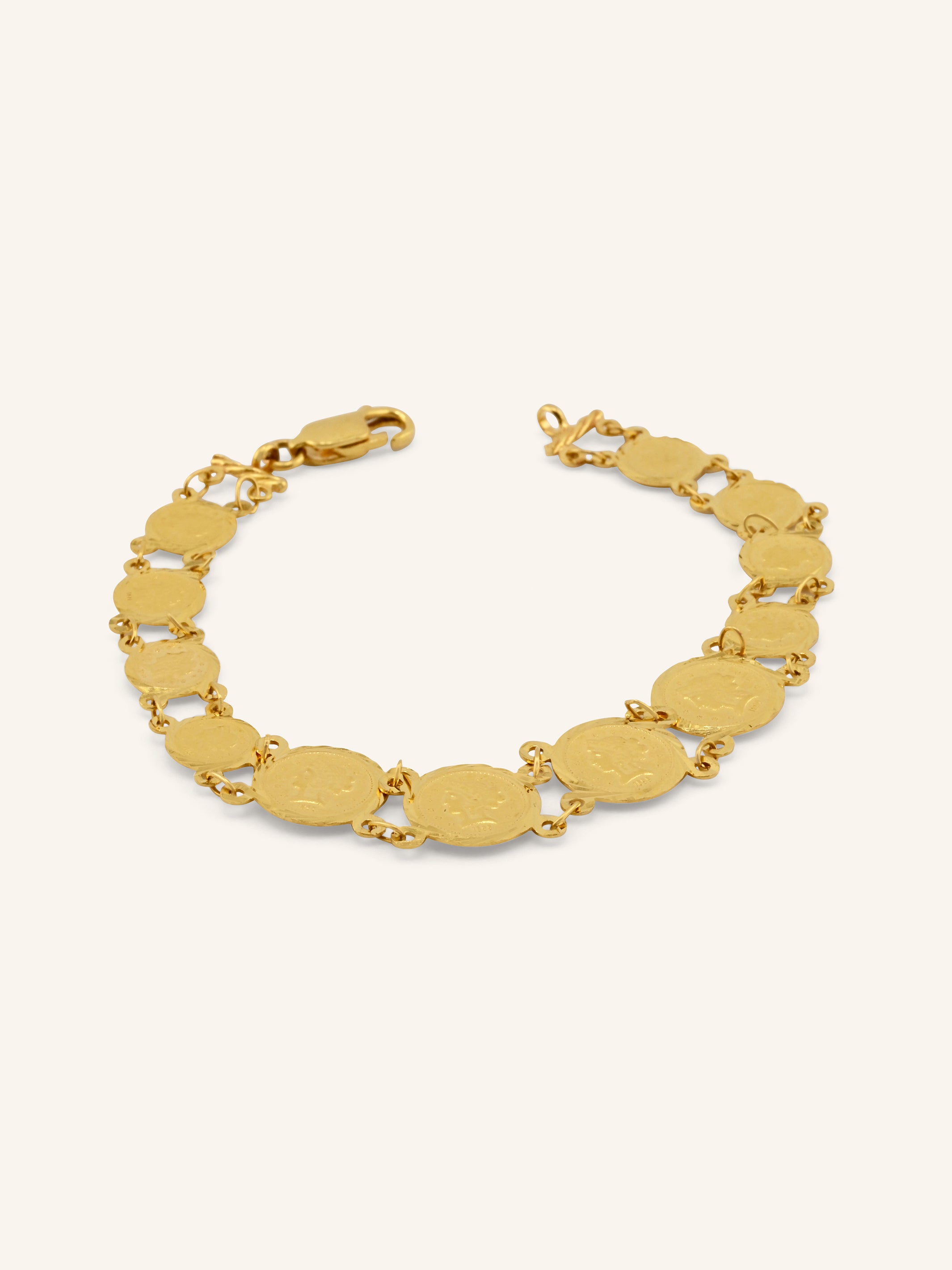 22ct Gold Coin Style Ladies Bracelet