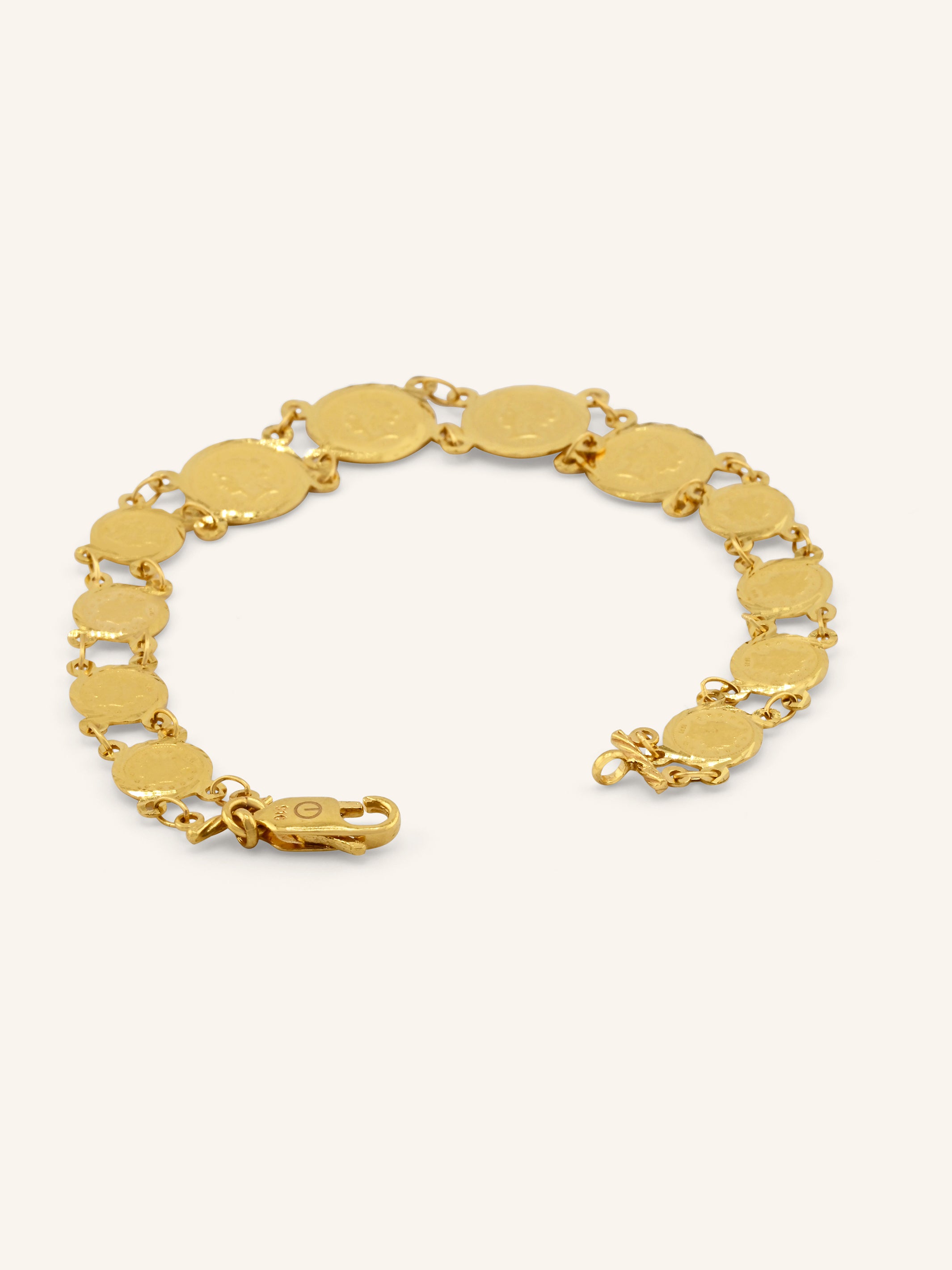 22ct Gold Coin Style Ladies Bracelet