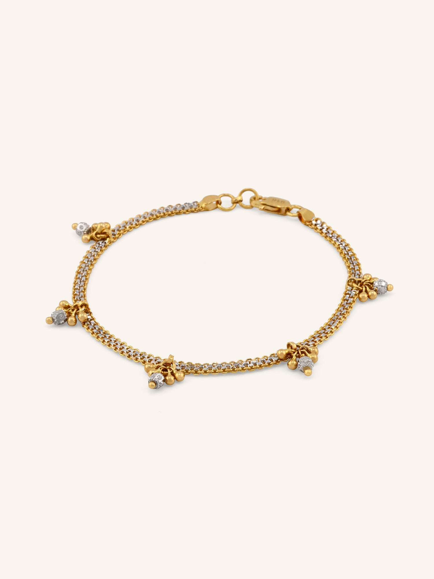 22ct Gold Two Tone Charms Bracelet