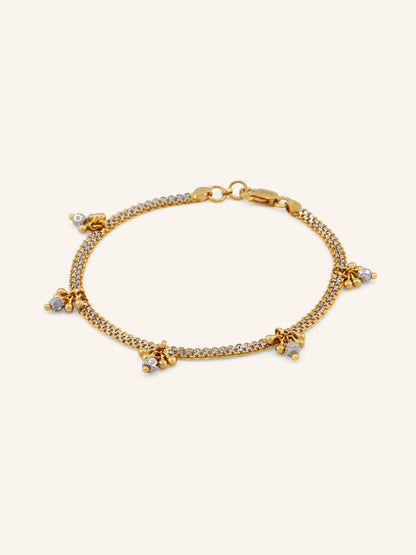 22ct Gold Two Tone Charms Bracelet
