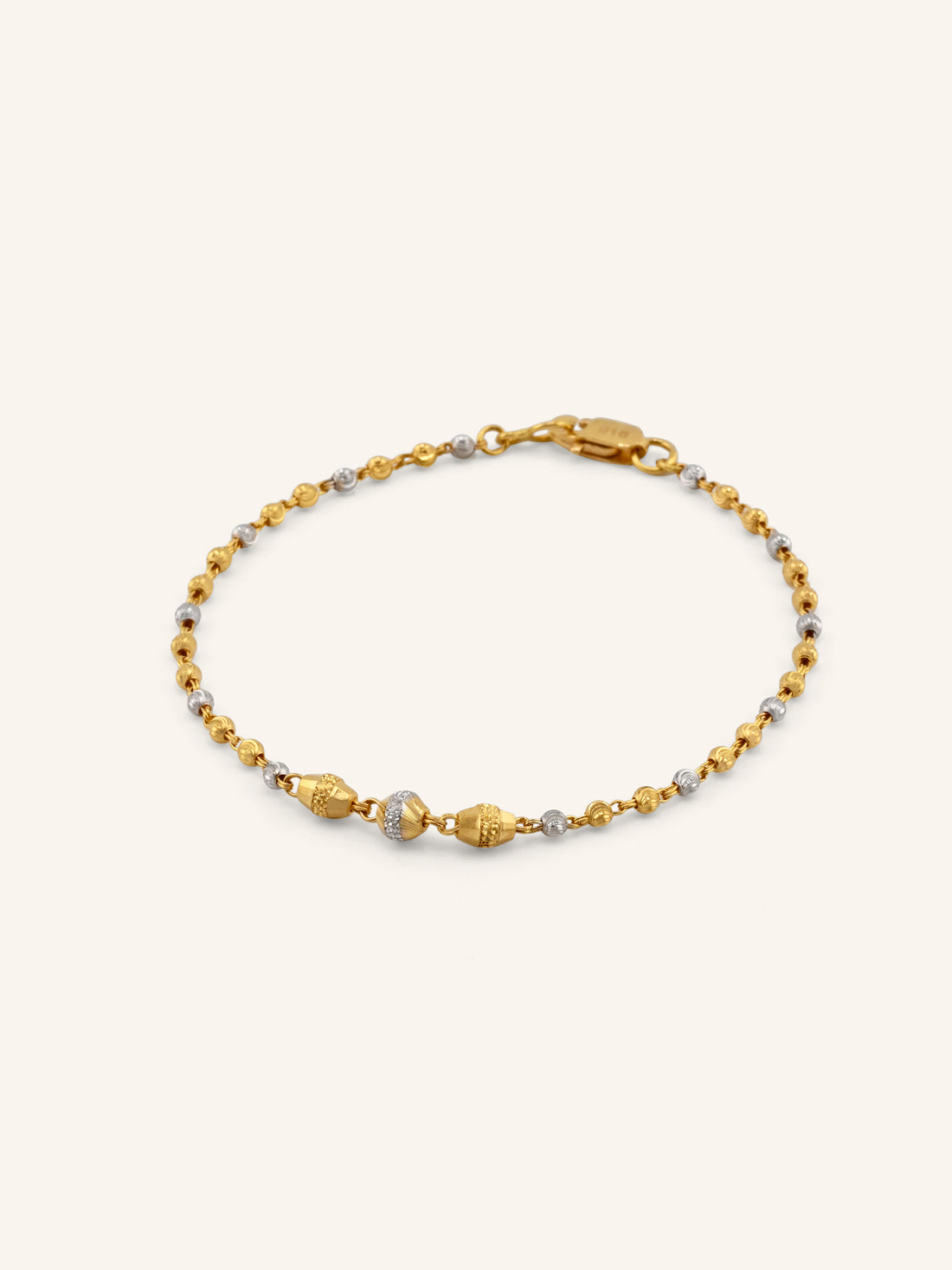 22ct Gold Two Tone Ball Bracelet