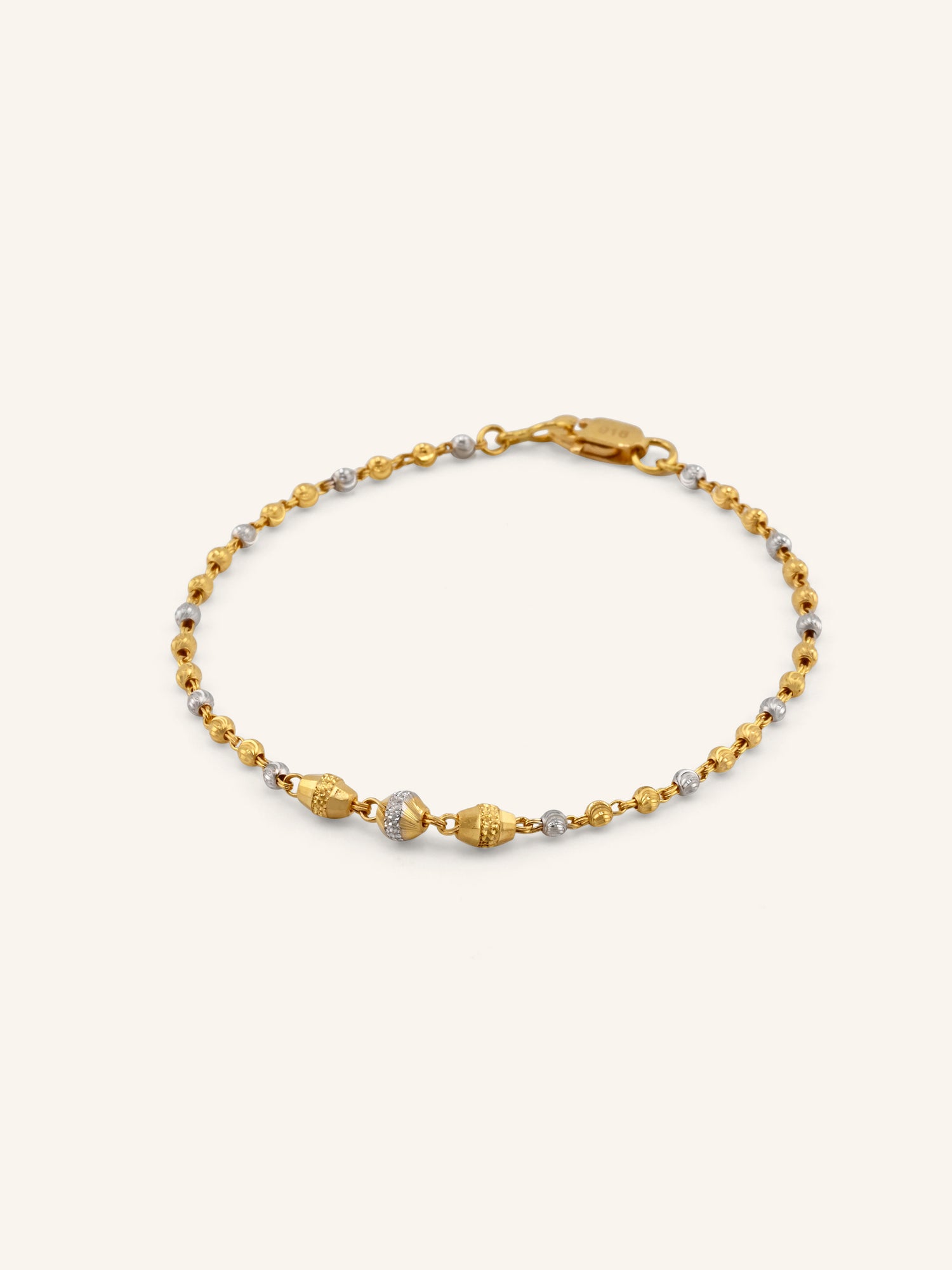 22ct Gold Two Tone Ball Bracelet