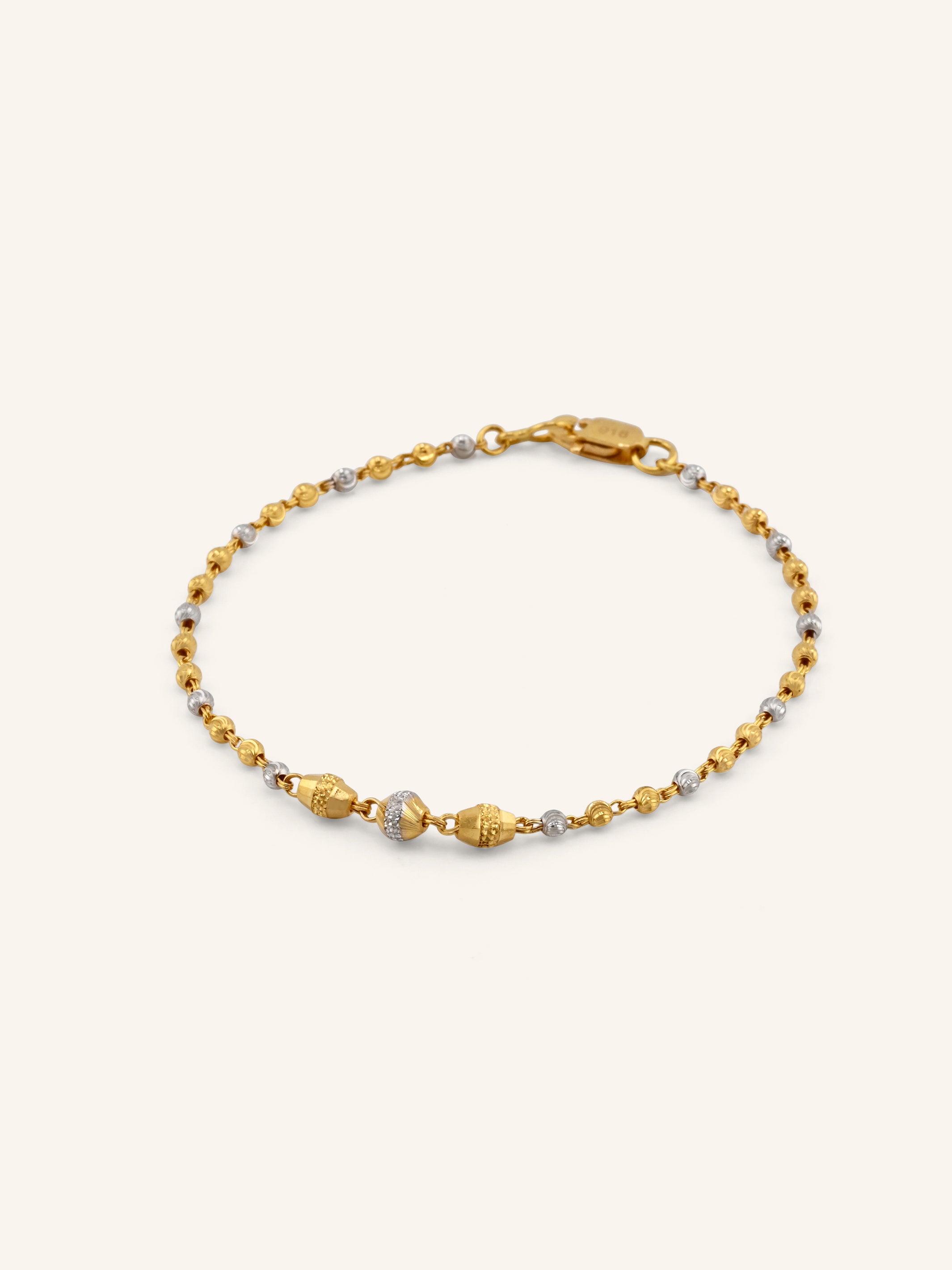 22ct Gold Two Tone Ball Bracelet