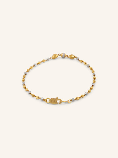 22ct Gold Two Tone Ball Bracelet