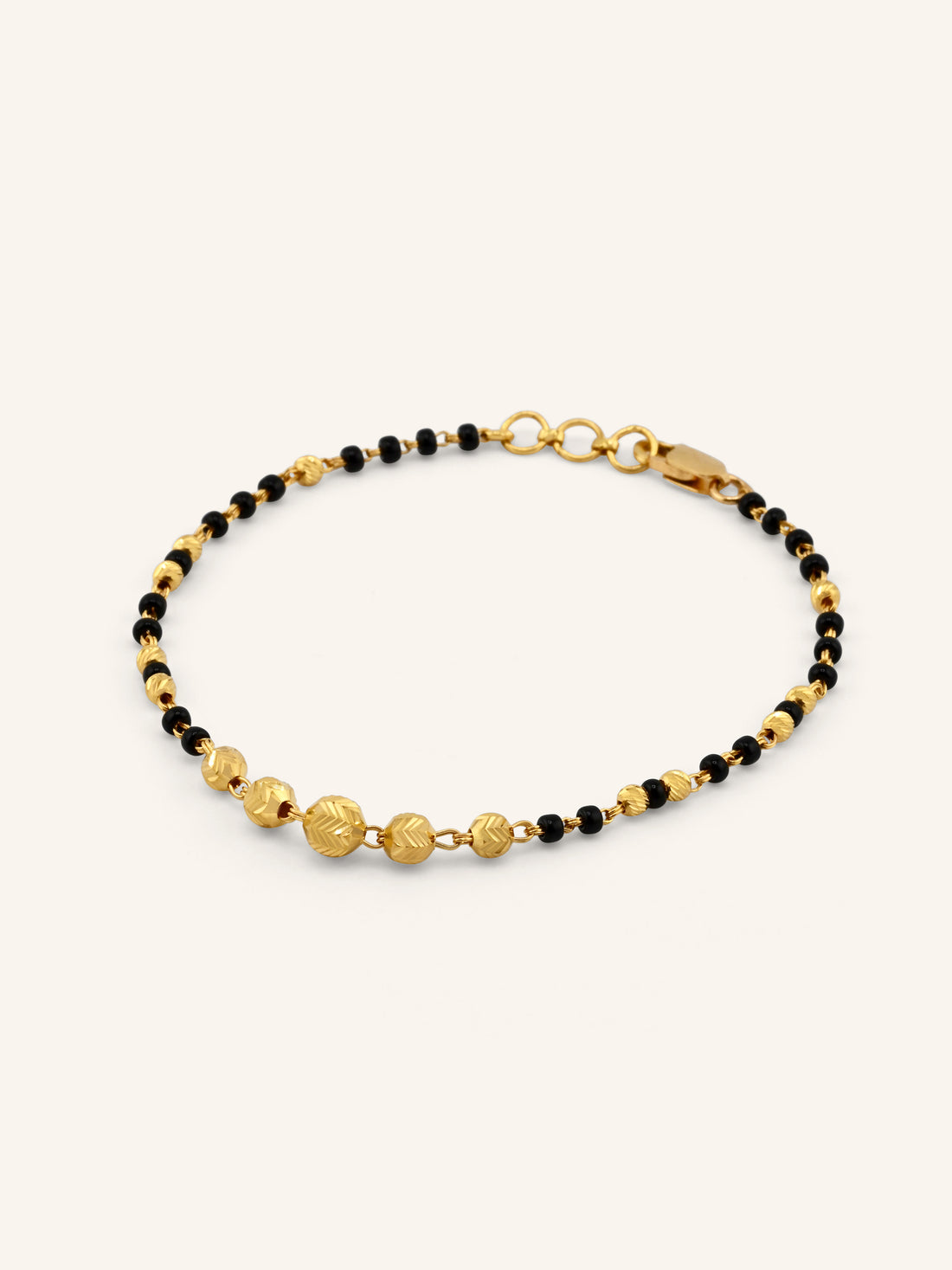22ct Gold Black Beads Ball Bracelet