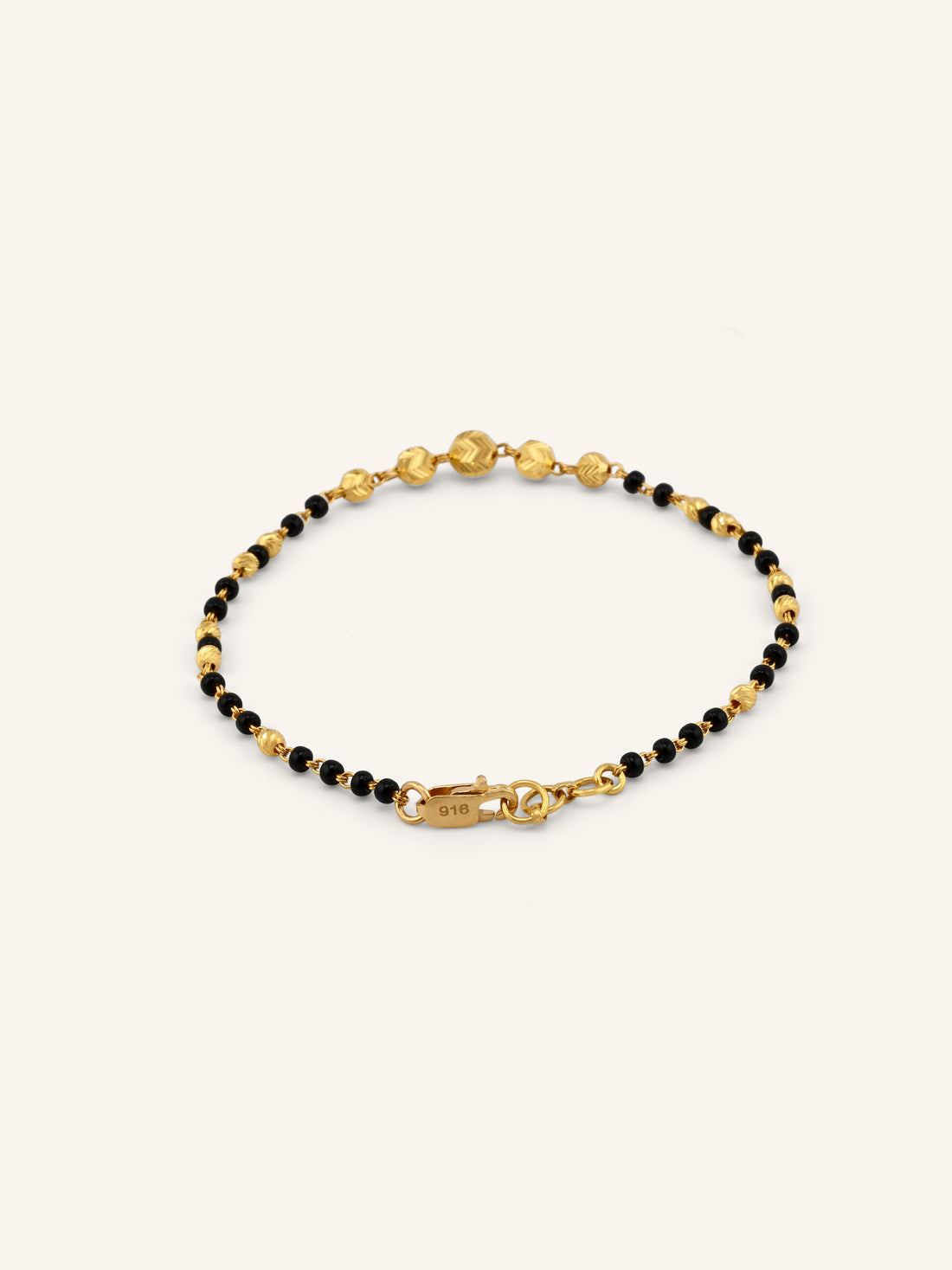22ct Gold Black Beads Ball Bracelet