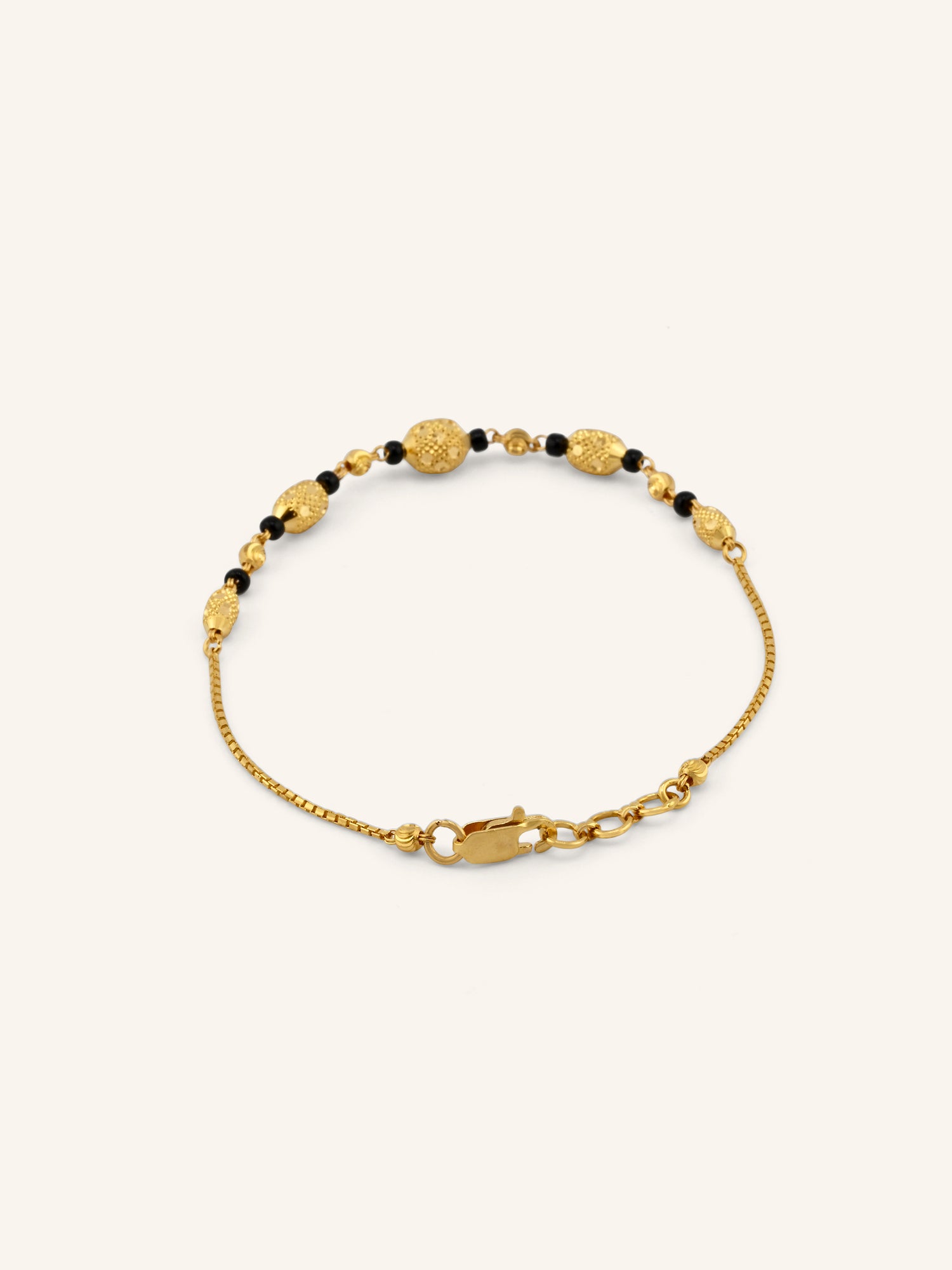 22ct Gold Black Beads Ball Bracelet