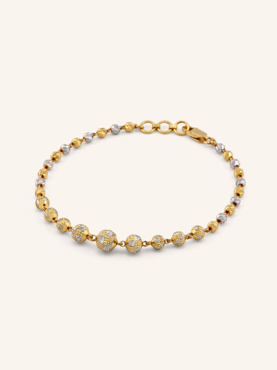 22ct Gold Two Tone Ball Bracelet