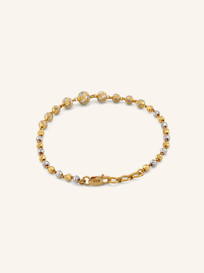 22ct Gold Two Tone Ball Bracelet