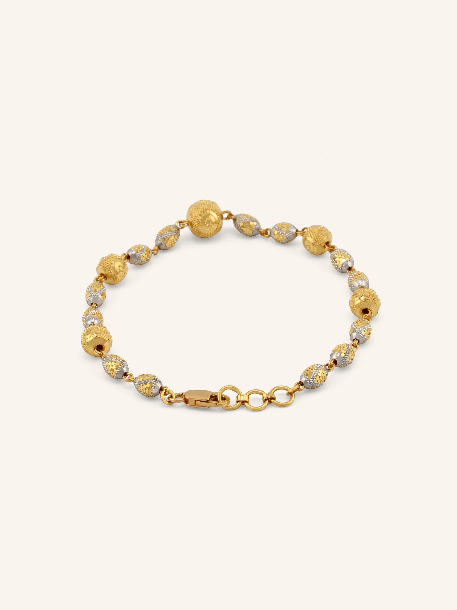 22ct Gold Two Tone Ball Bracelet