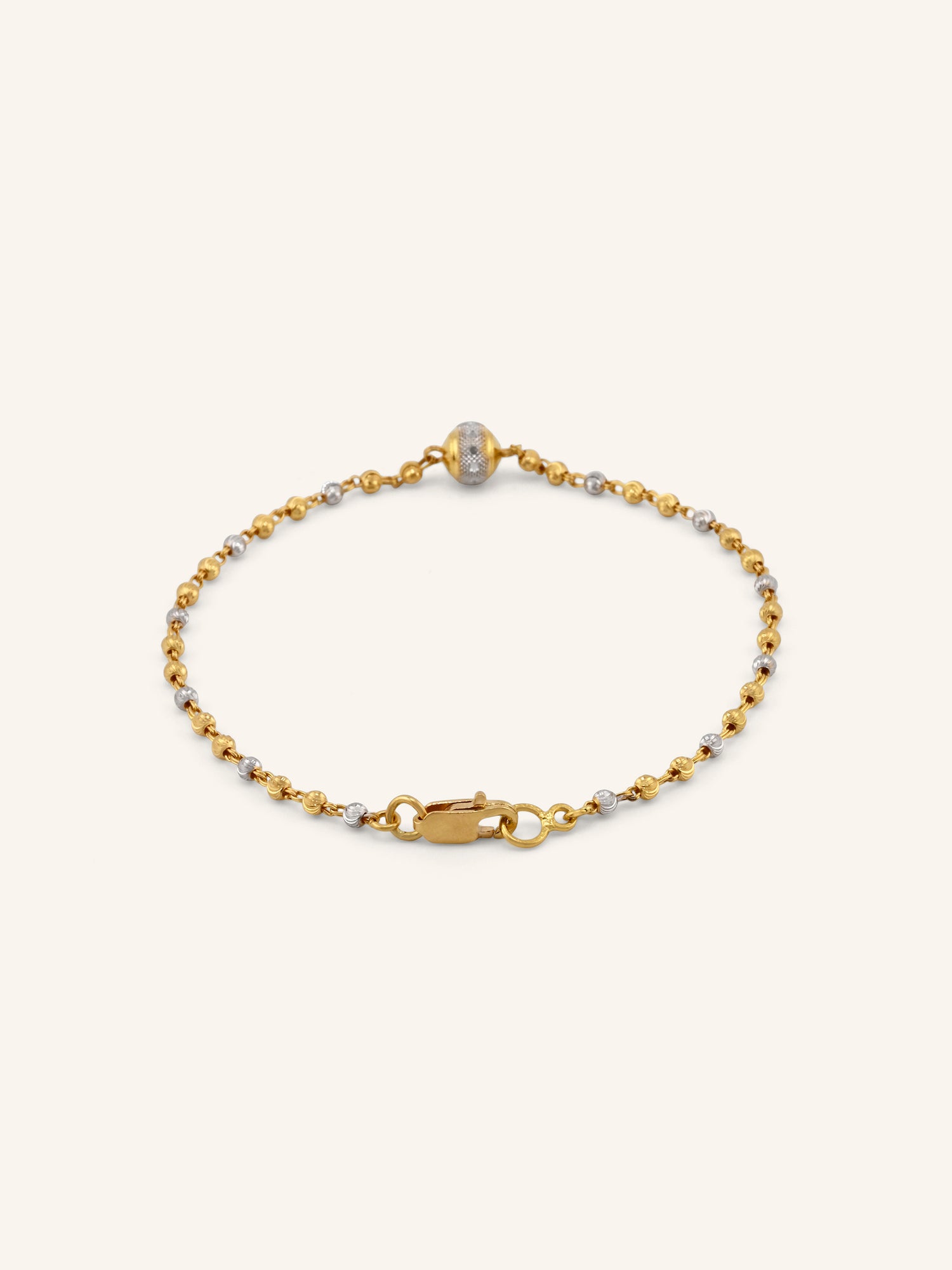 22ct Gold Two Tone Ball Bracelet