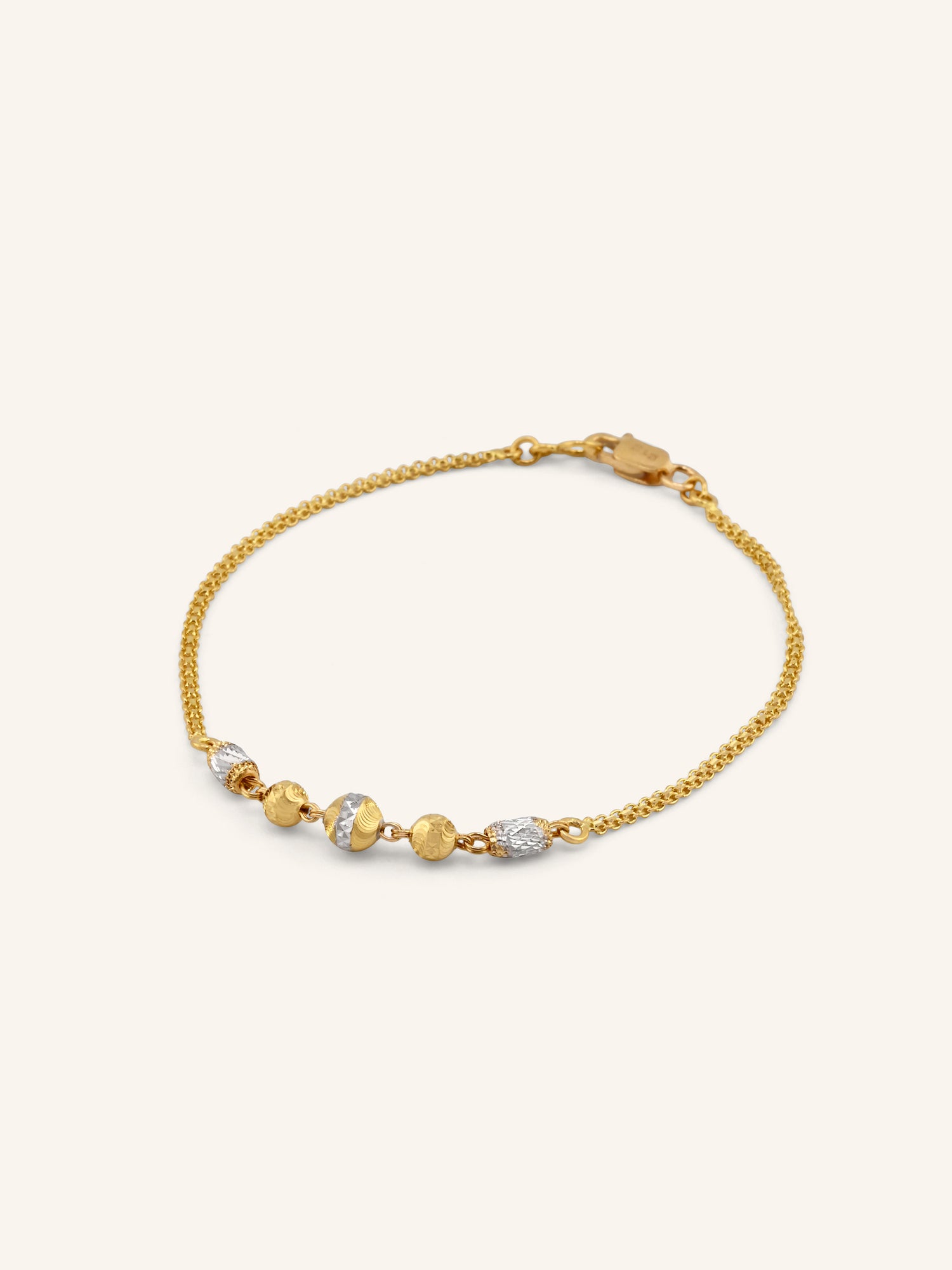 22ct Gold Two Tone Ball Bracelet