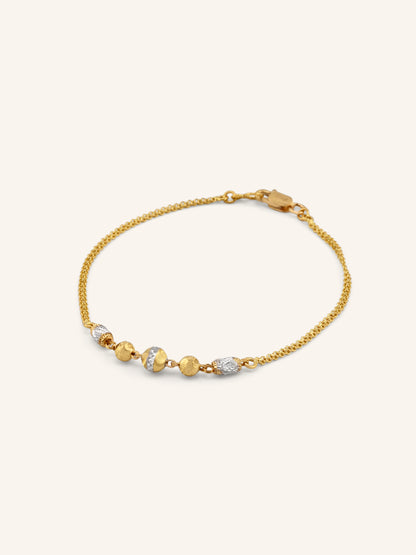 22ct Gold Two Tone Ball Bracelet