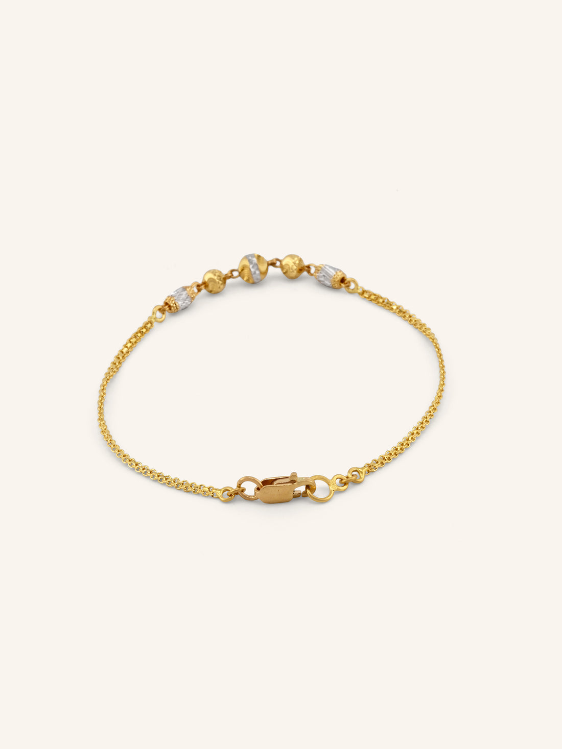 22ct Gold Two Tone Ball Bracelet