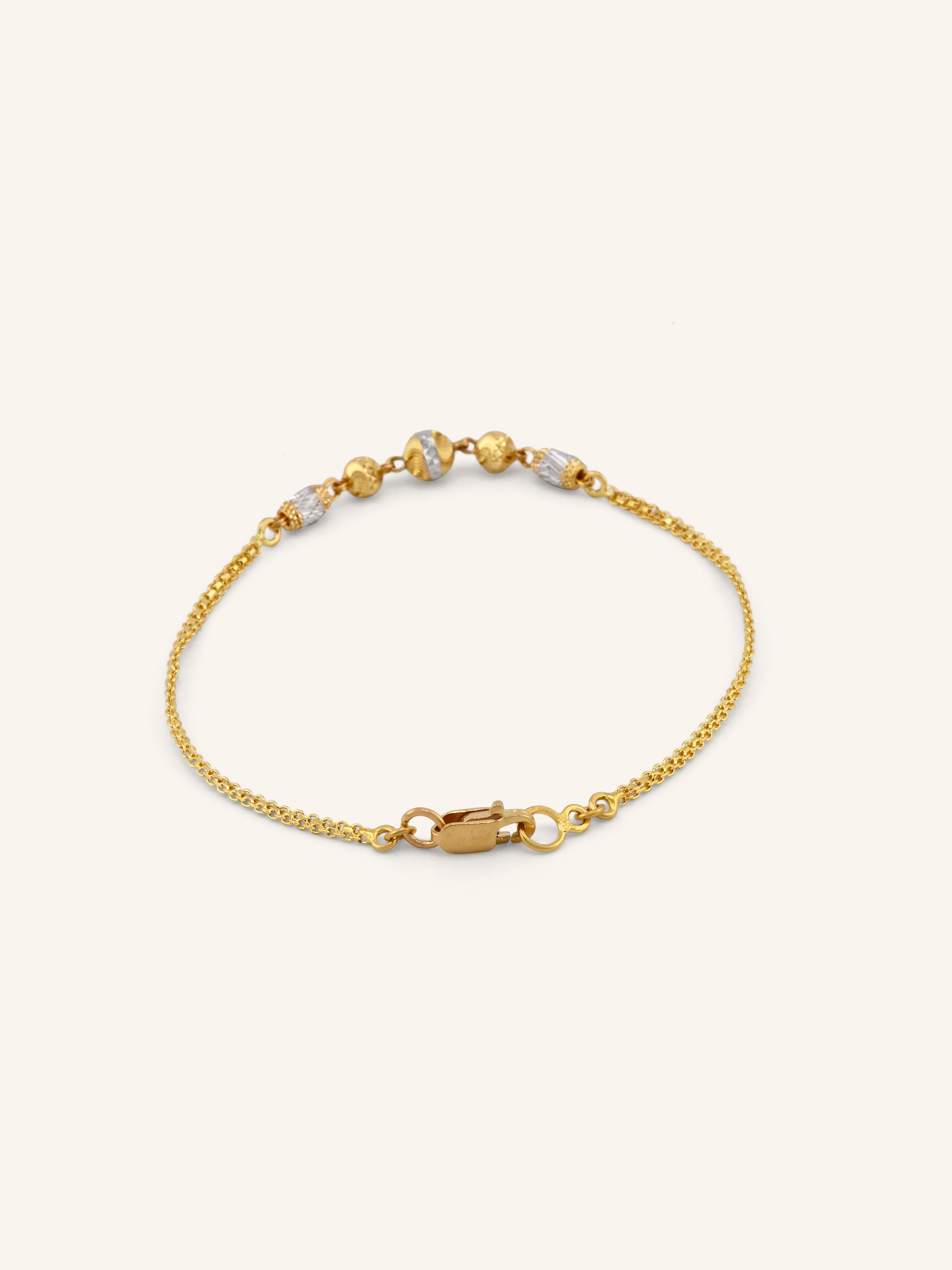 22ct Gold Two Tone Ball Bracelet