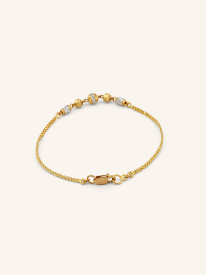 22ct Gold Two Tone Ball Bracelet